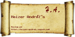 Heizer András névjegykártya